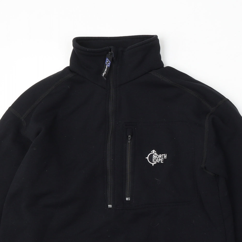 North Cape Womens Black Polyester Full Zip Sweatshirt Size S Zip