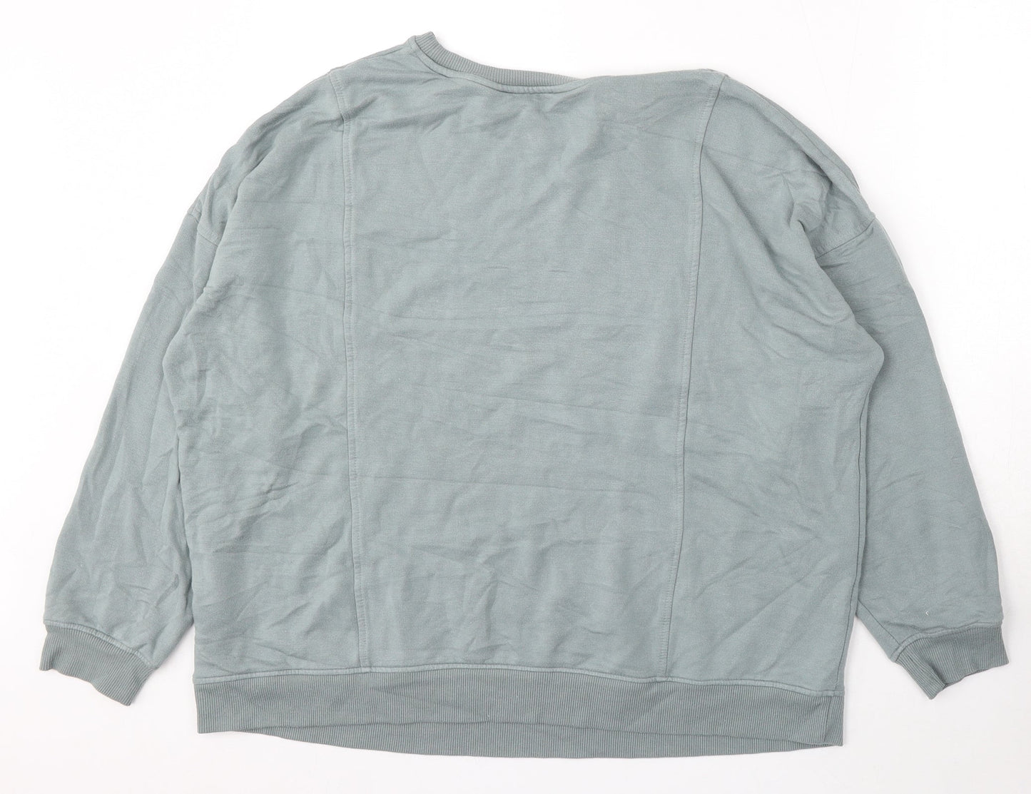 Papaya Womens Blue Viscose Pullover Sweatshirt Size L