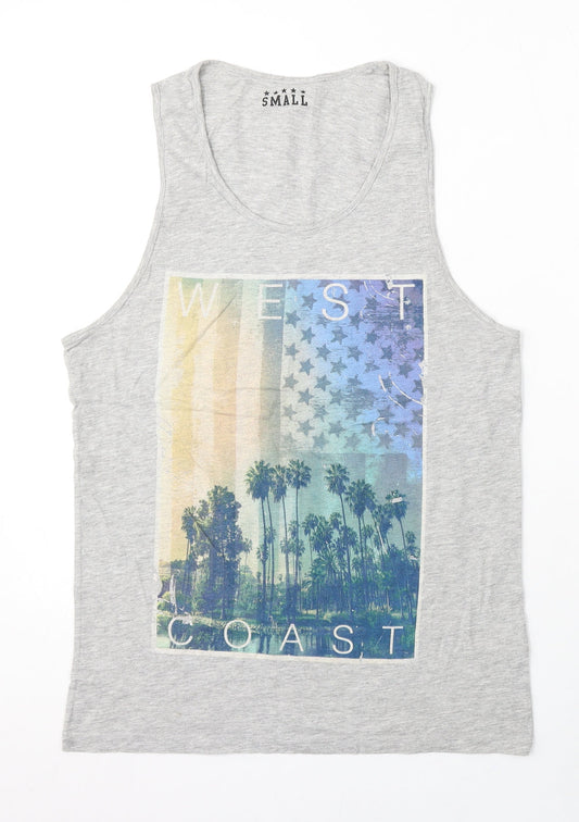 Cedar Wood State Mens White Cotton T-Shirt Size S Round Neck - West Coast