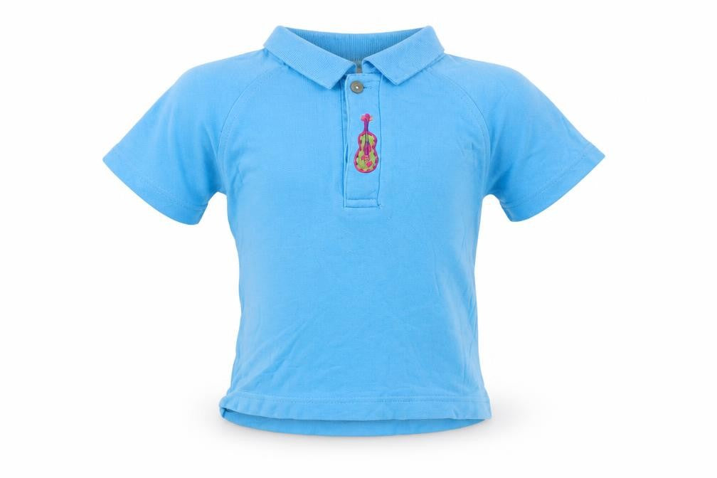 NEXT Boys Blue Cotton Basic Polo Size 2 Years Collared Button - Guitar