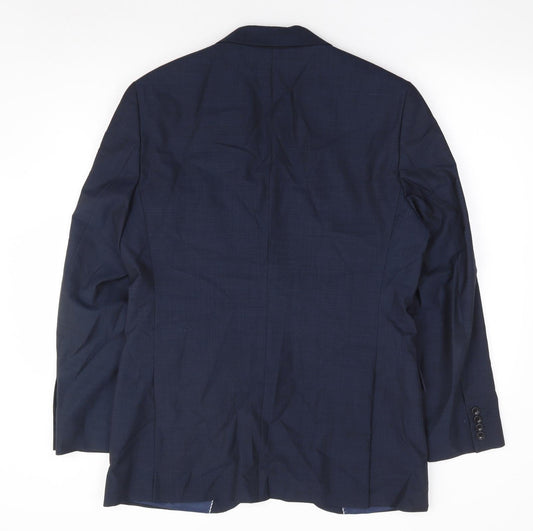 Howick Tailored Mens Blue Wool Jacket Suit Jacket Size 40
