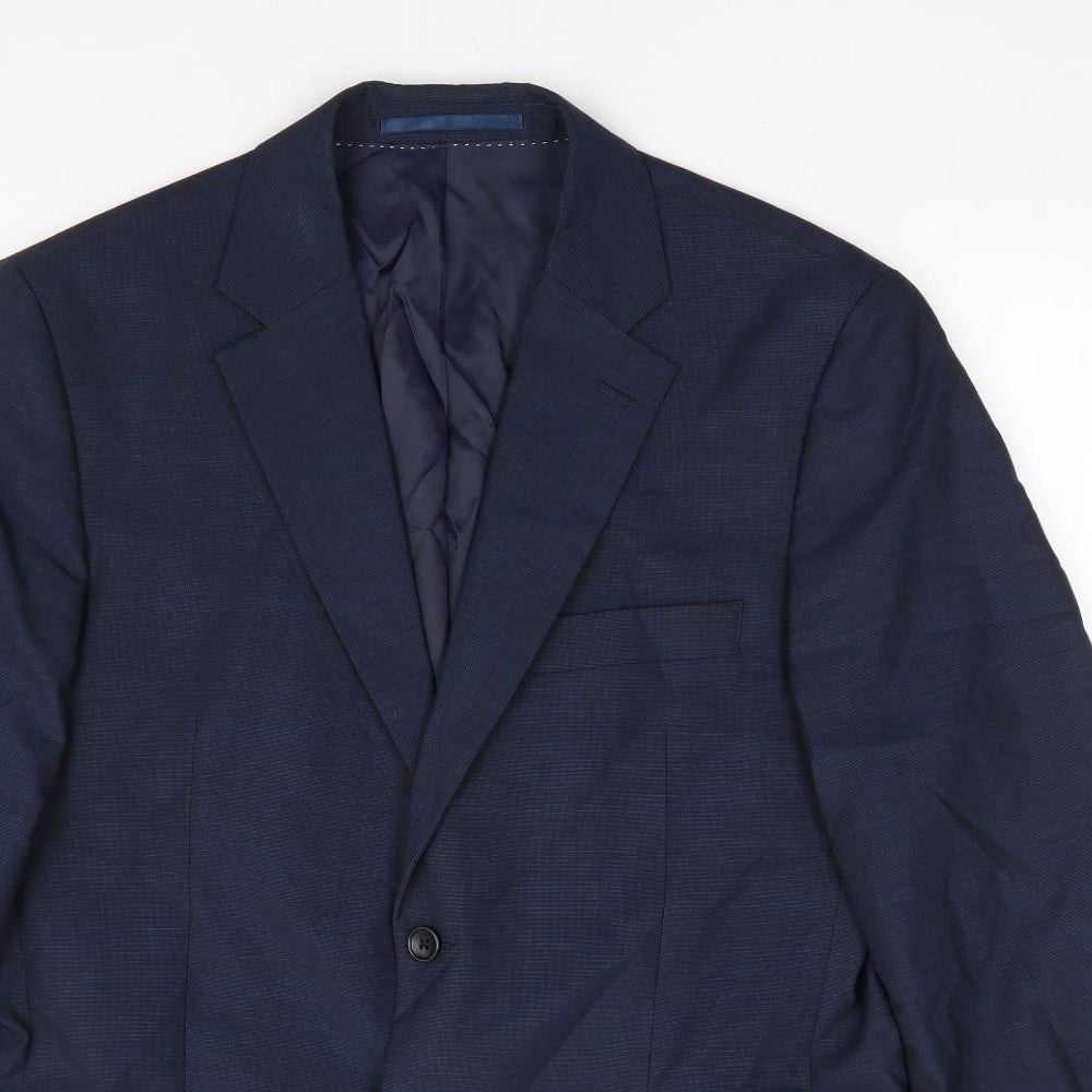 Howick Tailored Mens Blue Wool Jacket Suit Jacket Size 40