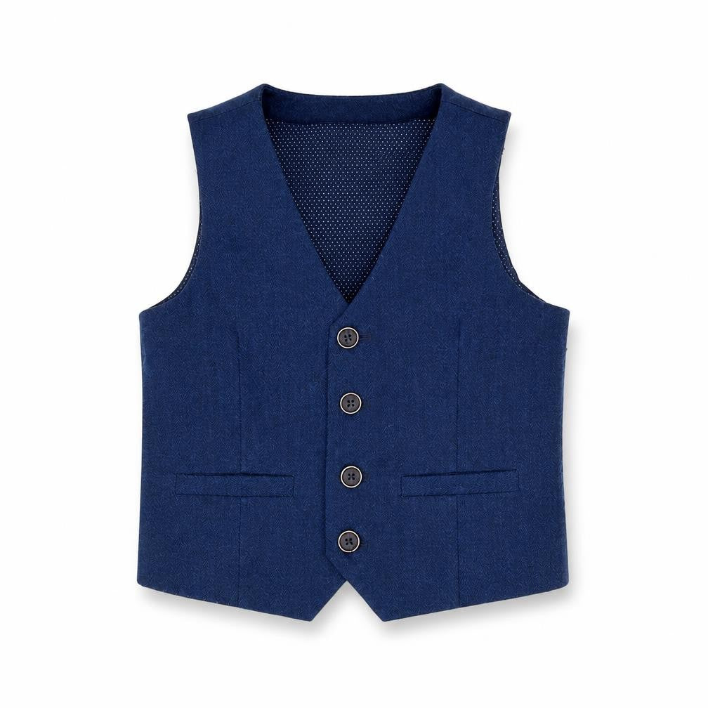 Next Boys Blue Jacket Waistcoat Size 2-3 Years Button
