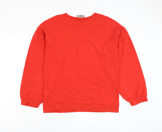 Paul Costelloe Womens Red Cotton Pullover Sweatshirt Size M Pullover
