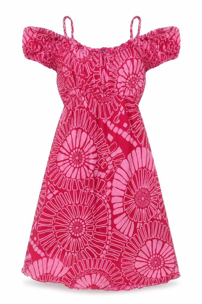 Chello Clothing Womens Pink Floral Cotton Fit & Flare Size S Square Neck Pullover