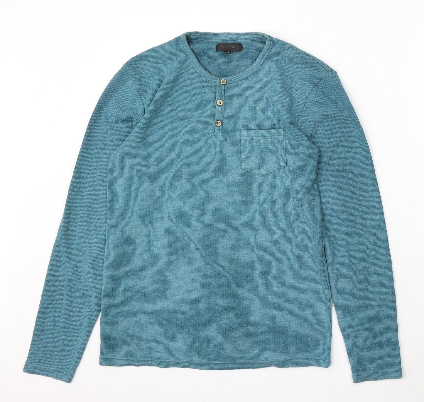 River Island Mens Blue Round Neck Polyester Pullover Jumper Size S
