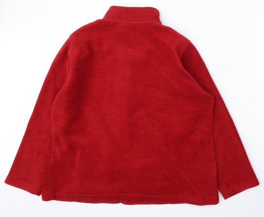 EWM Womens Red Polyester Full Zip Sweatshirt Size L Zip
