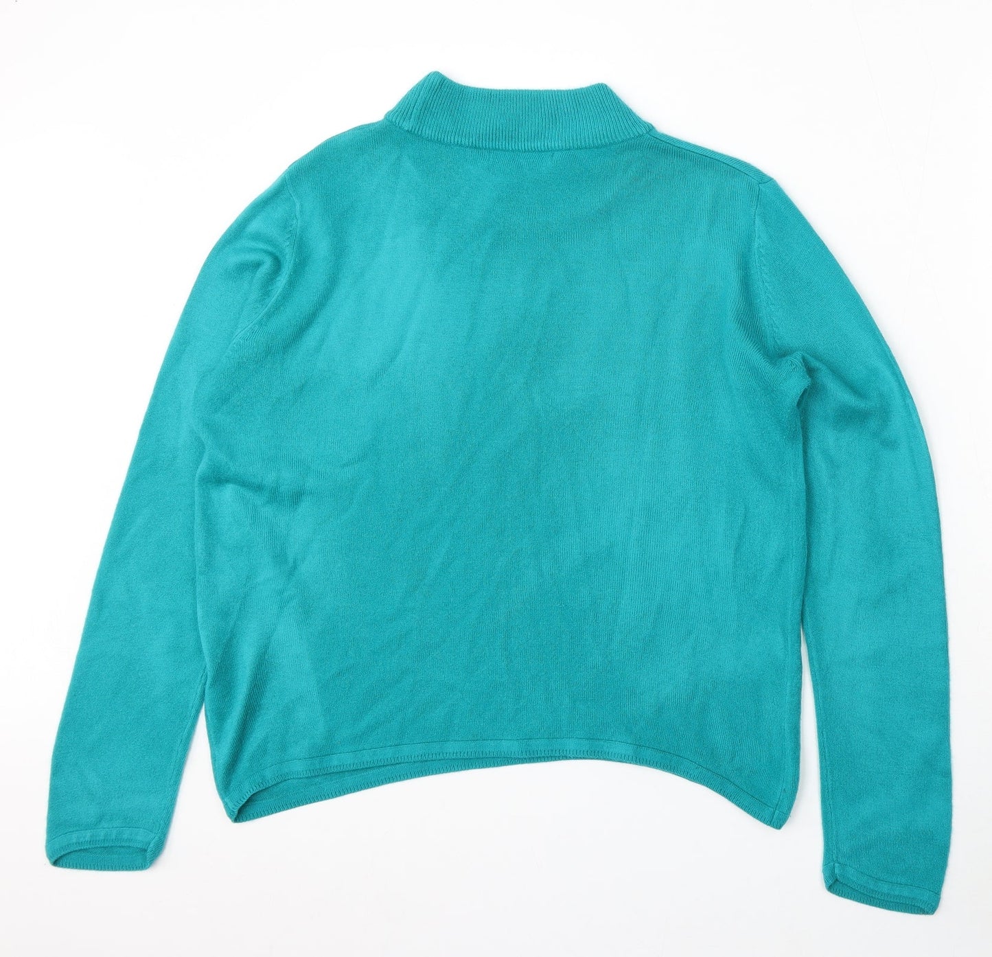 Bonmarché Womens Blue Round Neck Acrylic Pullover Jumper Size M