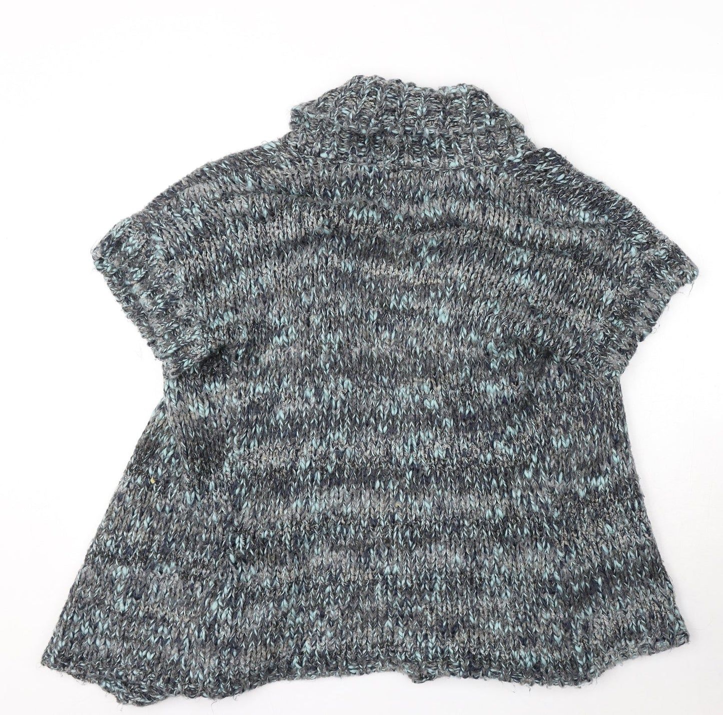 Debenhams Womens Grey V-Neck Acrylic Cardigan Jumper Size 12