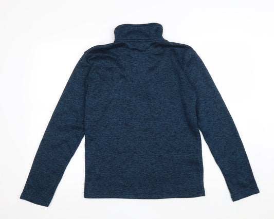 HIGEAR Womens Blue Polyester Pullover Casual Size 32 High Neck Zip