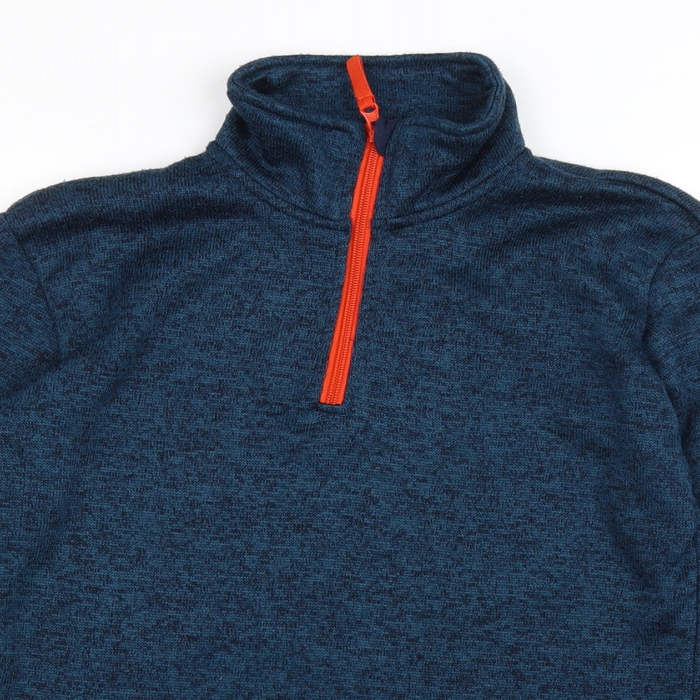 HIGEAR Womens Blue Polyester Pullover Casual Size 32 High Neck Zip