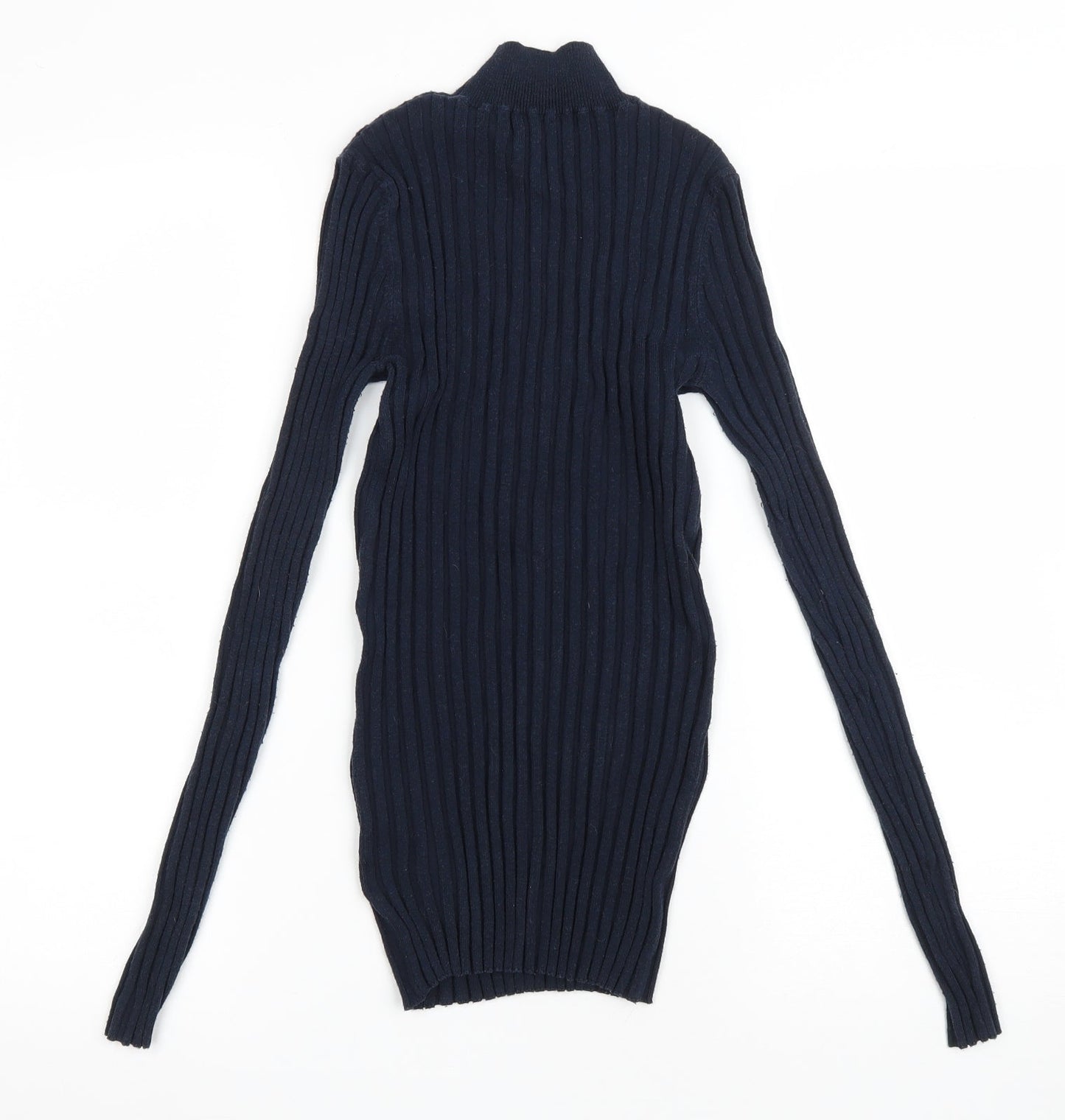 NEXT Womens Blue High Neck Nylon Pullover Jumper Size 8