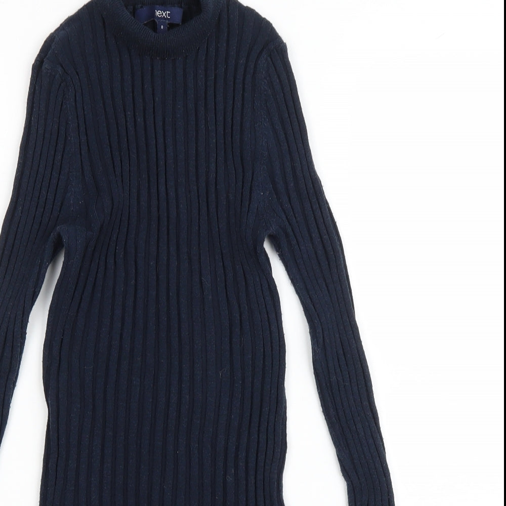 NEXT Womens Blue High Neck Nylon Pullover Jumper Size 8