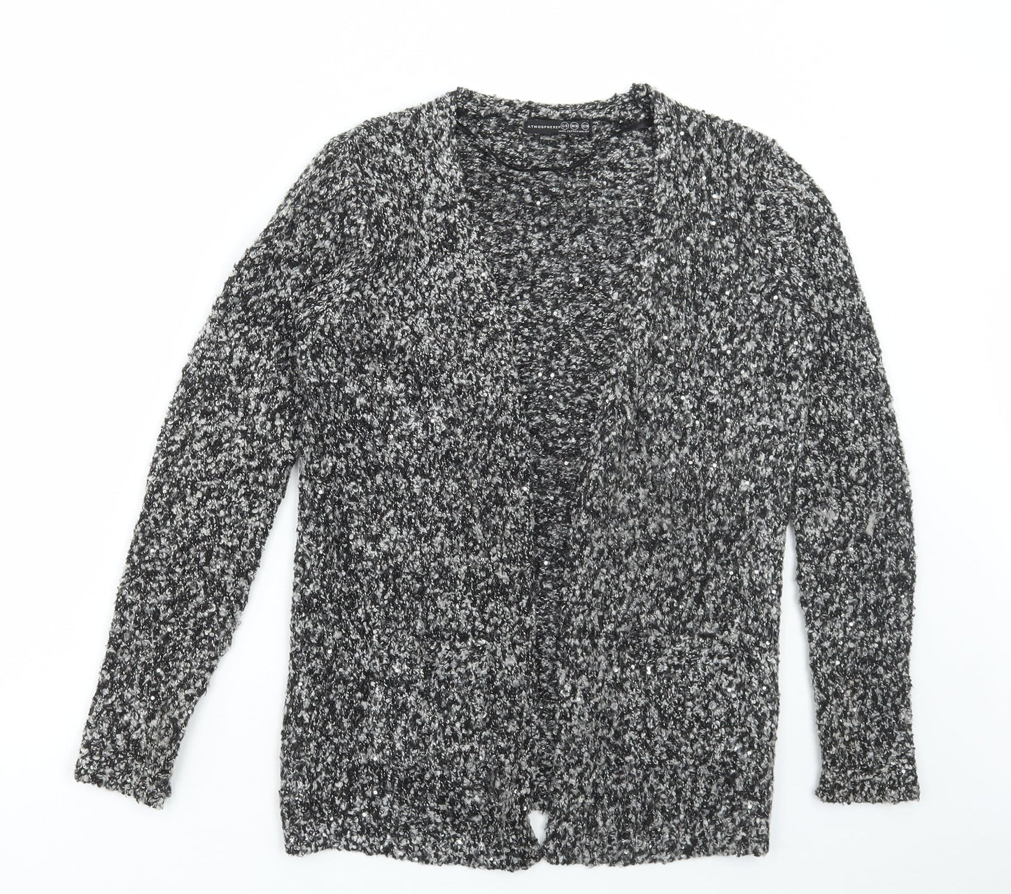 Atmosphere Womens Grey V-Neck Polyester Cardigan Jumper Size 6