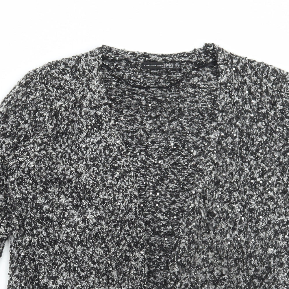Atmosphere Womens Grey V-Neck Polyester Cardigan Jumper Size 6