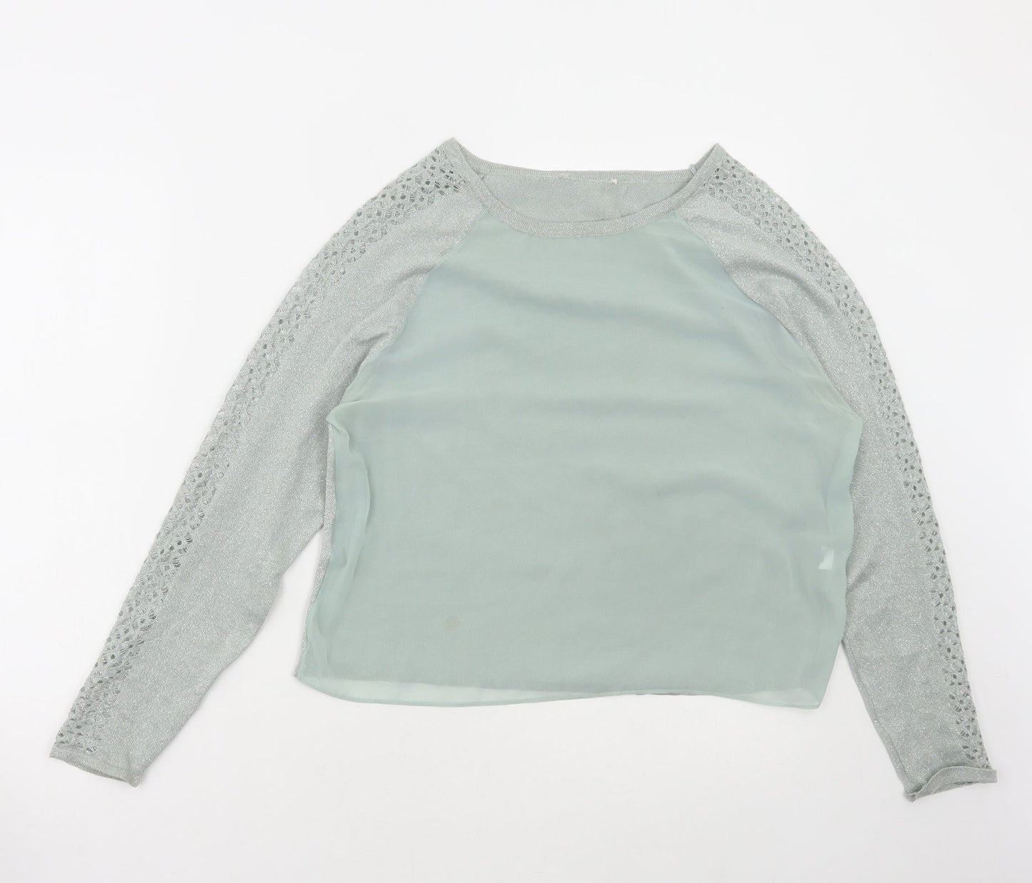 Preworn Womens Green Round Neck Acrylic Pullover Jumper Size M