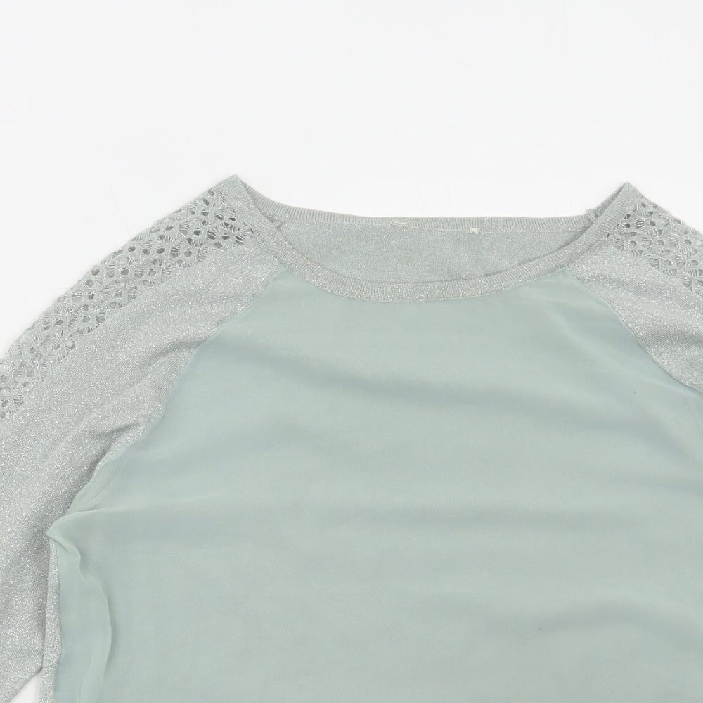 Preworn Womens Green Round Neck Acrylic Pullover Jumper Size M
