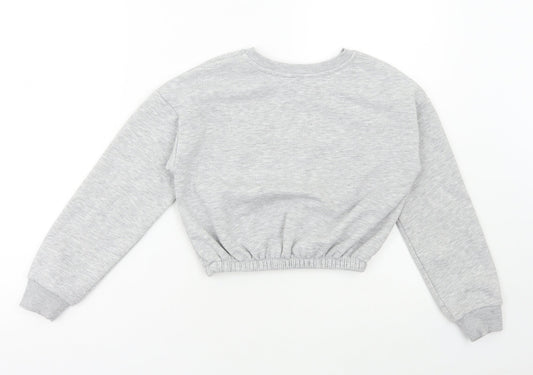 MISS EVIE Girls Grey Polyester Pullover Sweatshirt Size 9-10 Years Pullover - San Diego