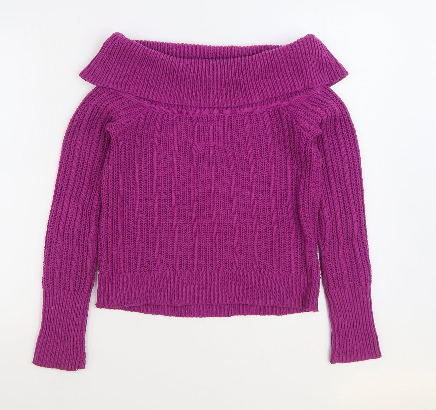 Hollister Womens Purple Roll Neck Polyester Pullover Jumper Size S