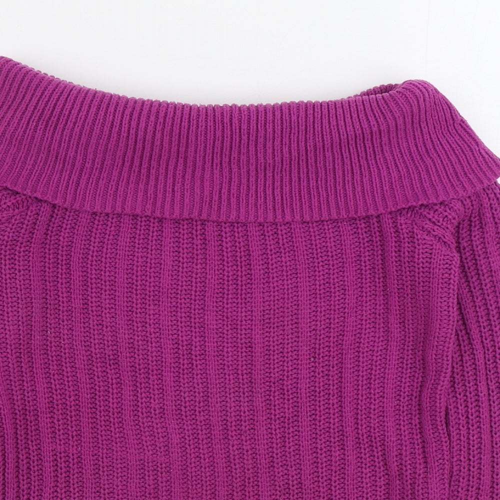 Hollister Womens Purple Roll Neck Polyester Pullover Jumper Size S