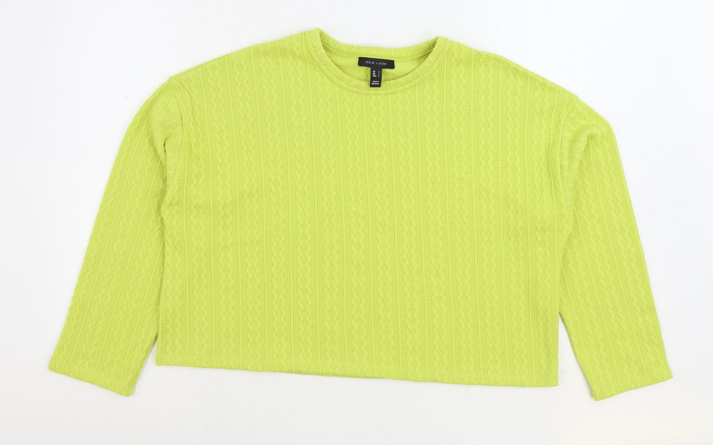 New Look Womens Green Round Neck Polyester Pullover Jumper Size L