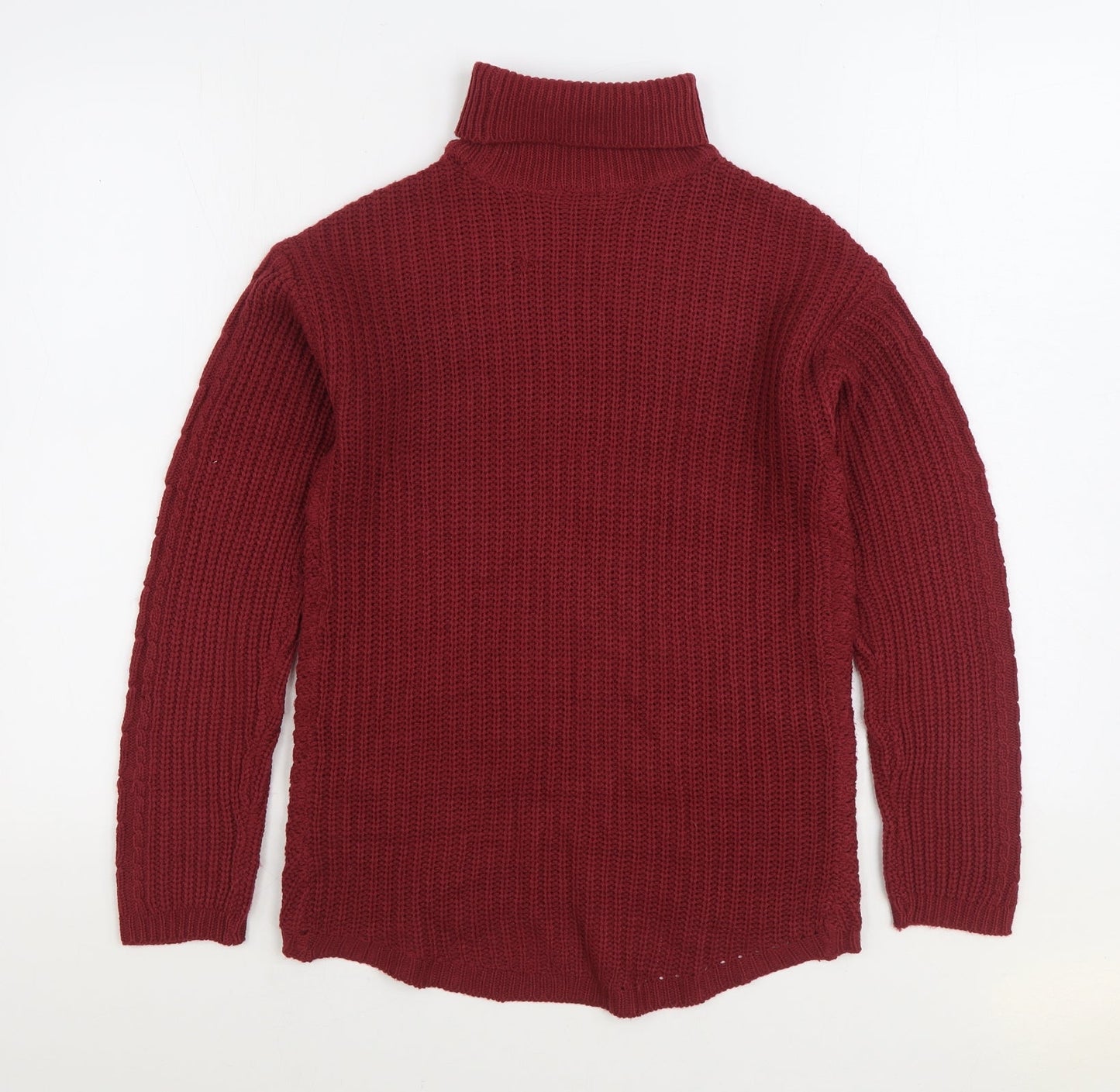 Select Womens Red Roll Neck Acrylic Pullover Jumper Size S