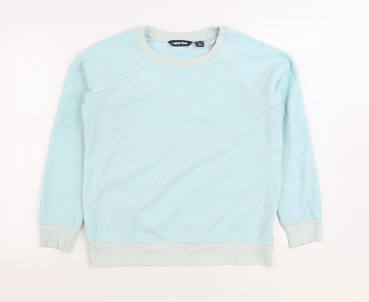 Lands End Womens Blue Polyester Pullover Sweatshirt Size S Pullover
