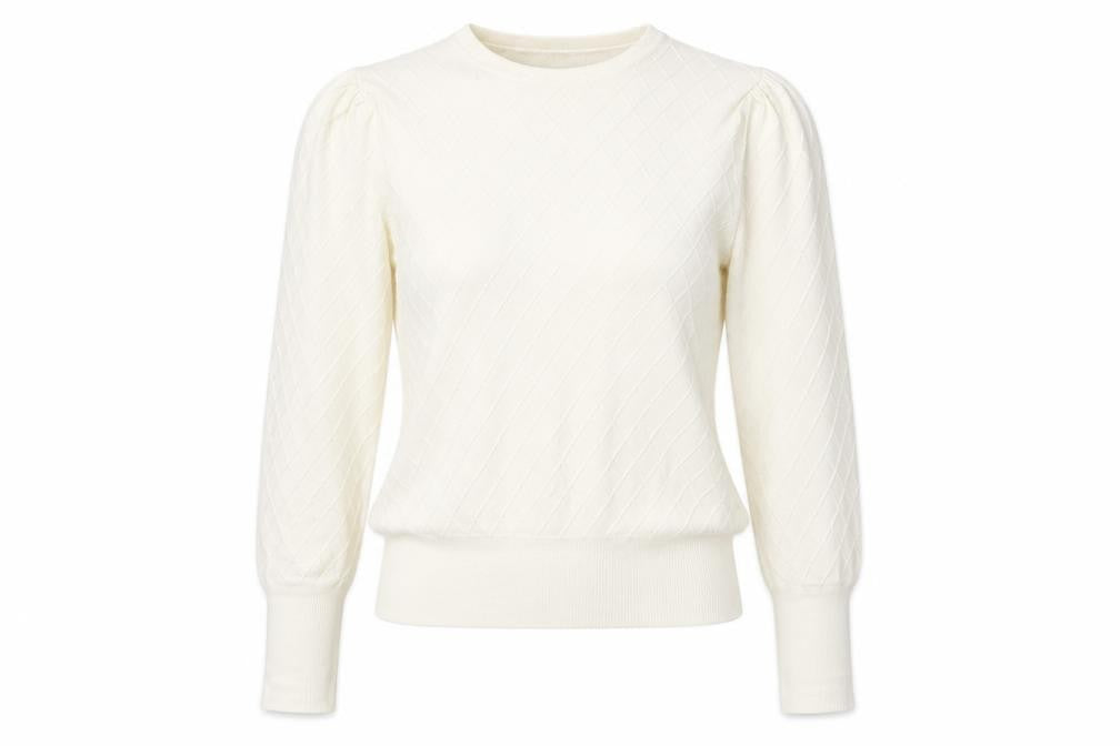 Marks and Spencer Womens White Round Neck Viscose Pullover Jumper Size 14