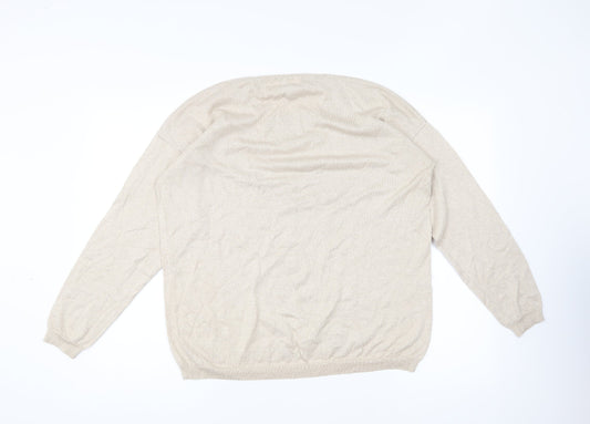Atmopshere Womens Beige Round Neck Viscose Pullover Jumper Size 18