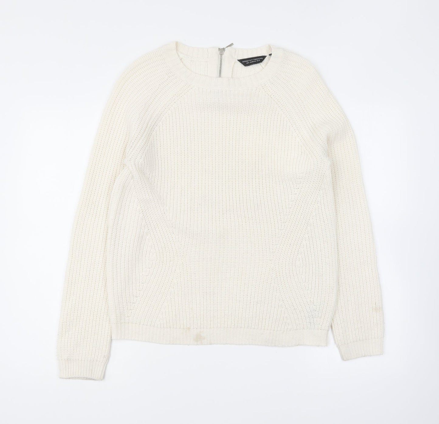 Dorothy Perkins Womens Beige Round Neck Acrylic Pullover Jumper Size 10