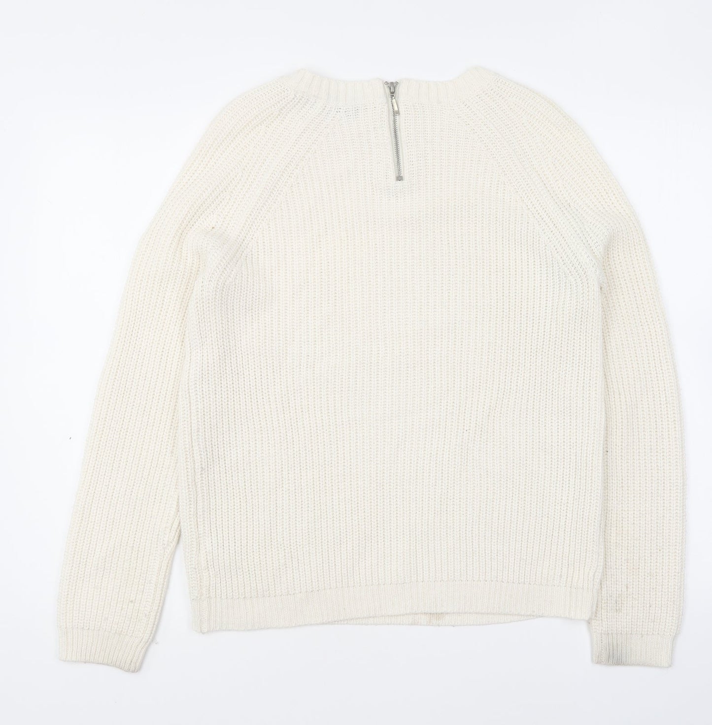 Dorothy Perkins Womens Beige Round Neck Acrylic Pullover Jumper Size 10