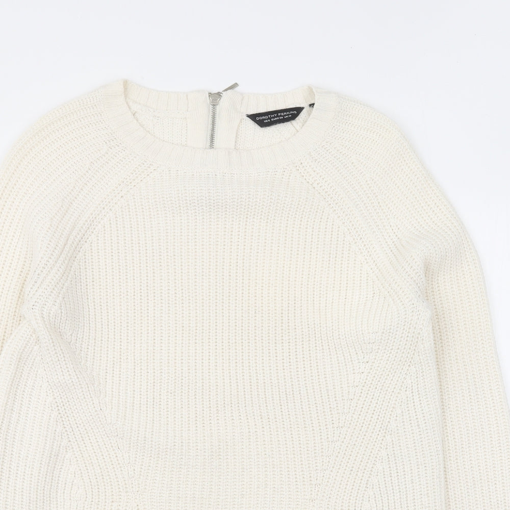 Dorothy Perkins Womens Beige Round Neck Acrylic Pullover Jumper Size 10