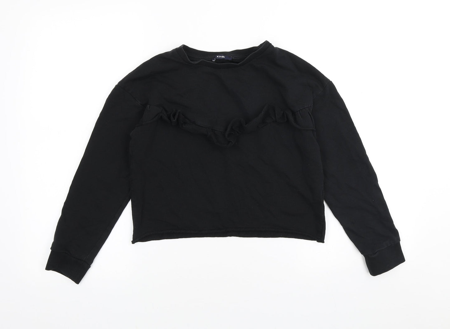 Kiabi Womens Black Cotton Pullover Sweatshirt Size 2XS