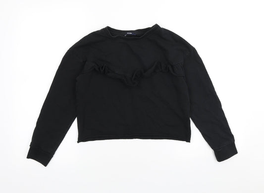 Kiabi Womens Black Cotton Pullover Sweatshirt Size 2XS