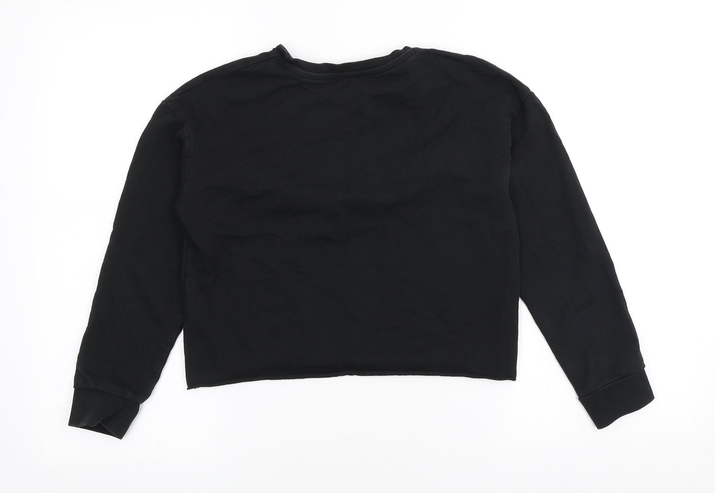 Kiabi Womens Black Cotton Pullover Sweatshirt Size 2XS