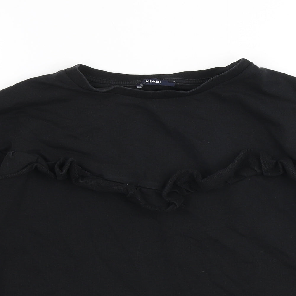 Kiabi Womens Black Cotton Pullover Sweatshirt Size 2XS