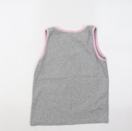 Atmosphere Womens Grey Cotton Basic Tank Size 14 Round Neck Pullover - International Athletics