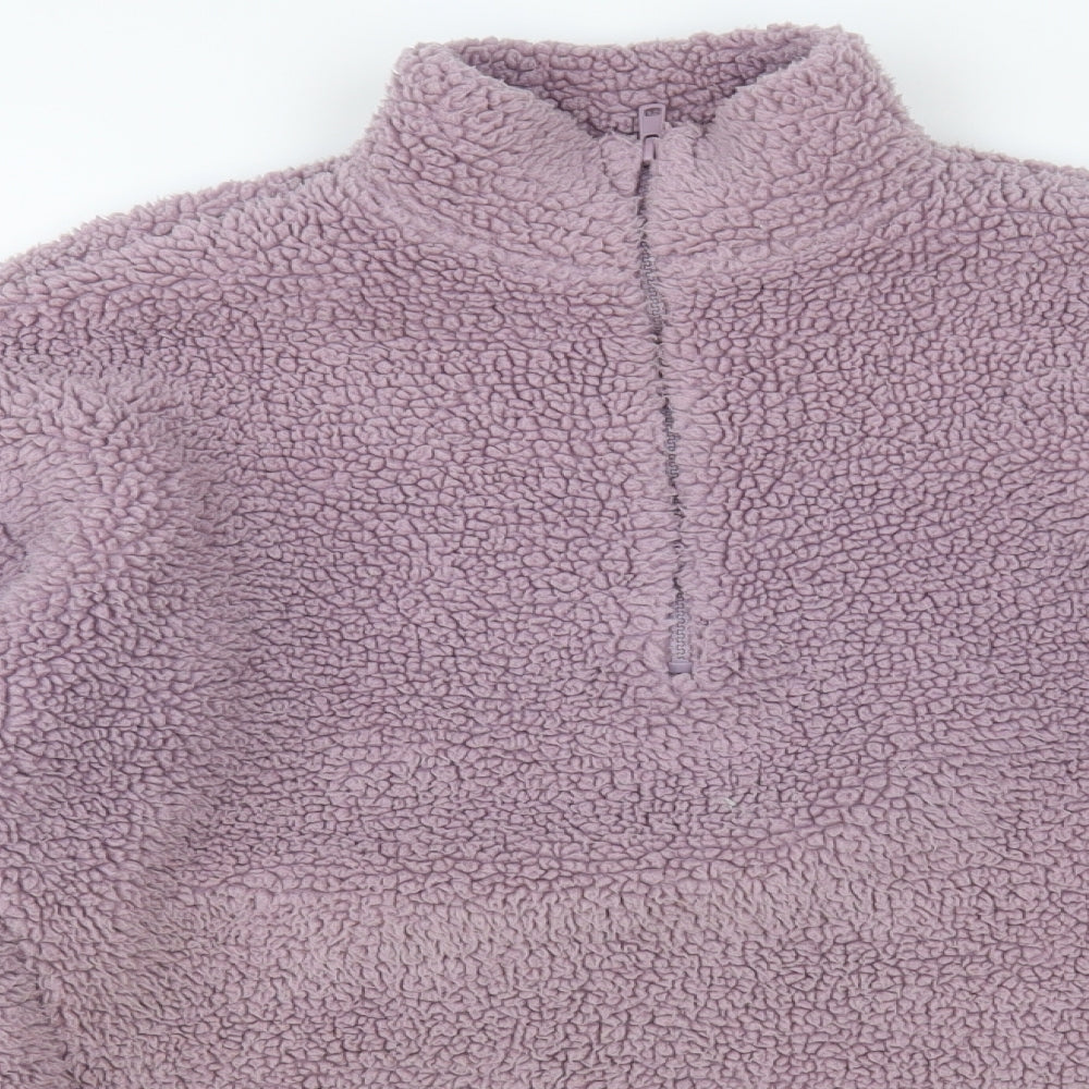 ASOS Womens Purple Polyester Pullover Sweatshirt Size XS Zip