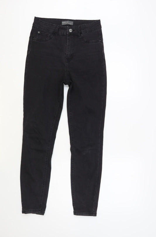 Denim Co. Womens Black Cotton Skinny Jeans Size 10 L30 in Regular Button