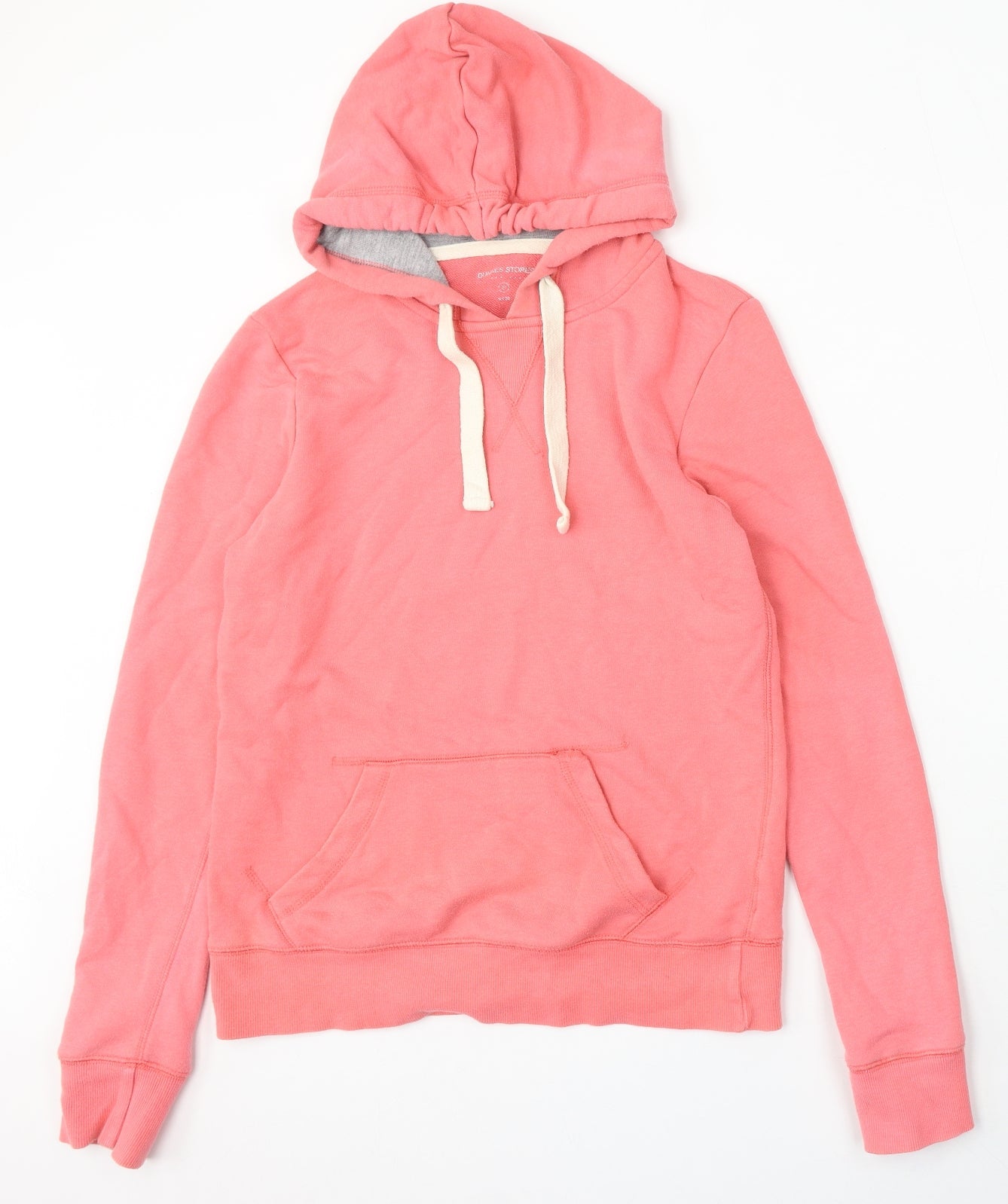 Dunnes Stores Womens Pink Cotton Pullover Hoodie Size 8 Drawstring