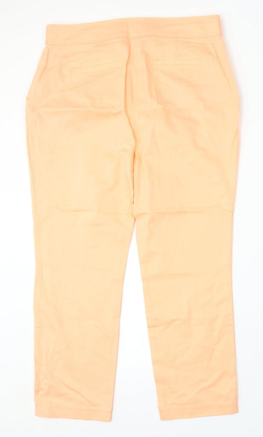 Dorothy Perkins Womens Pink Cotton Trousers Size 12 L25 in Regular