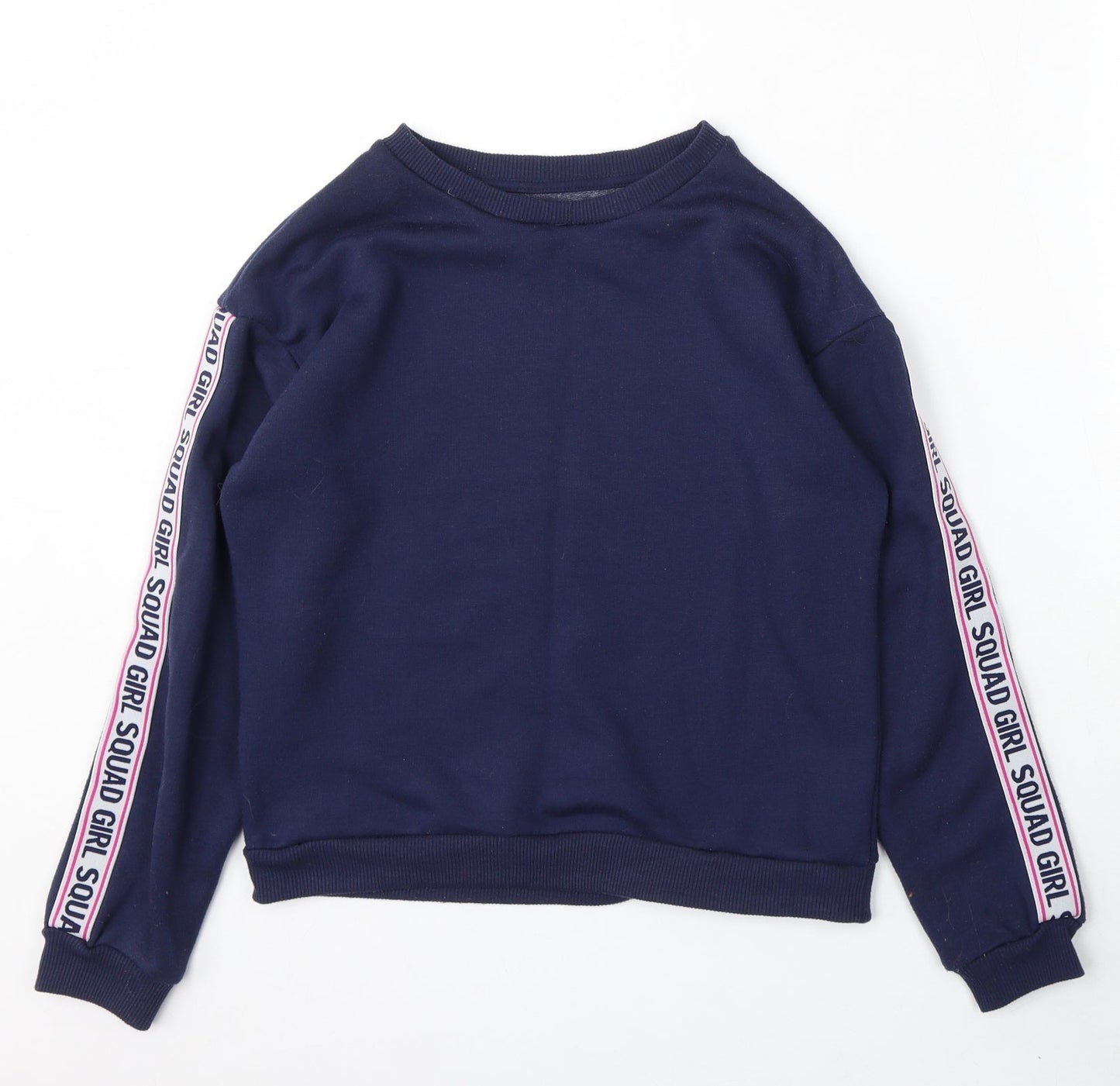 Dunnes Girls Blue Cotton Pullover Sweatshirt Size 12 Years - Girl Squad