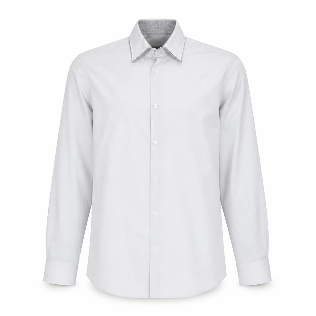 Cedarwood State Mens Grey Polyester Dress Shirt Size 14 Collared Button