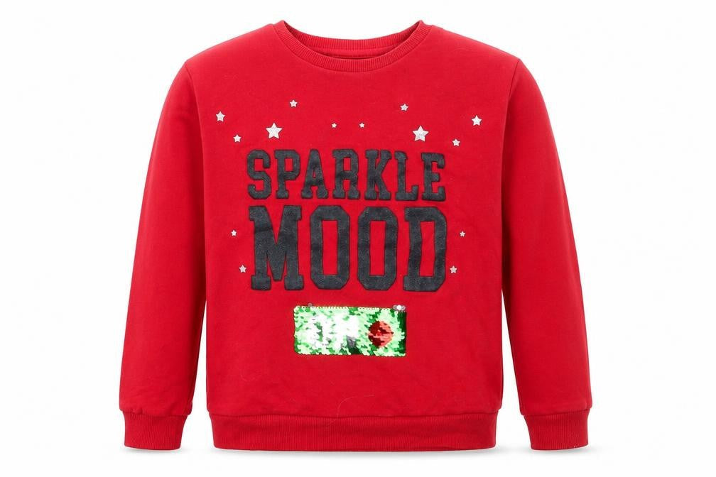 Dunnes Boys Red Cotton Pullover Hoodie Size 9 Years Pullover - Sparkle Mood, Christmas