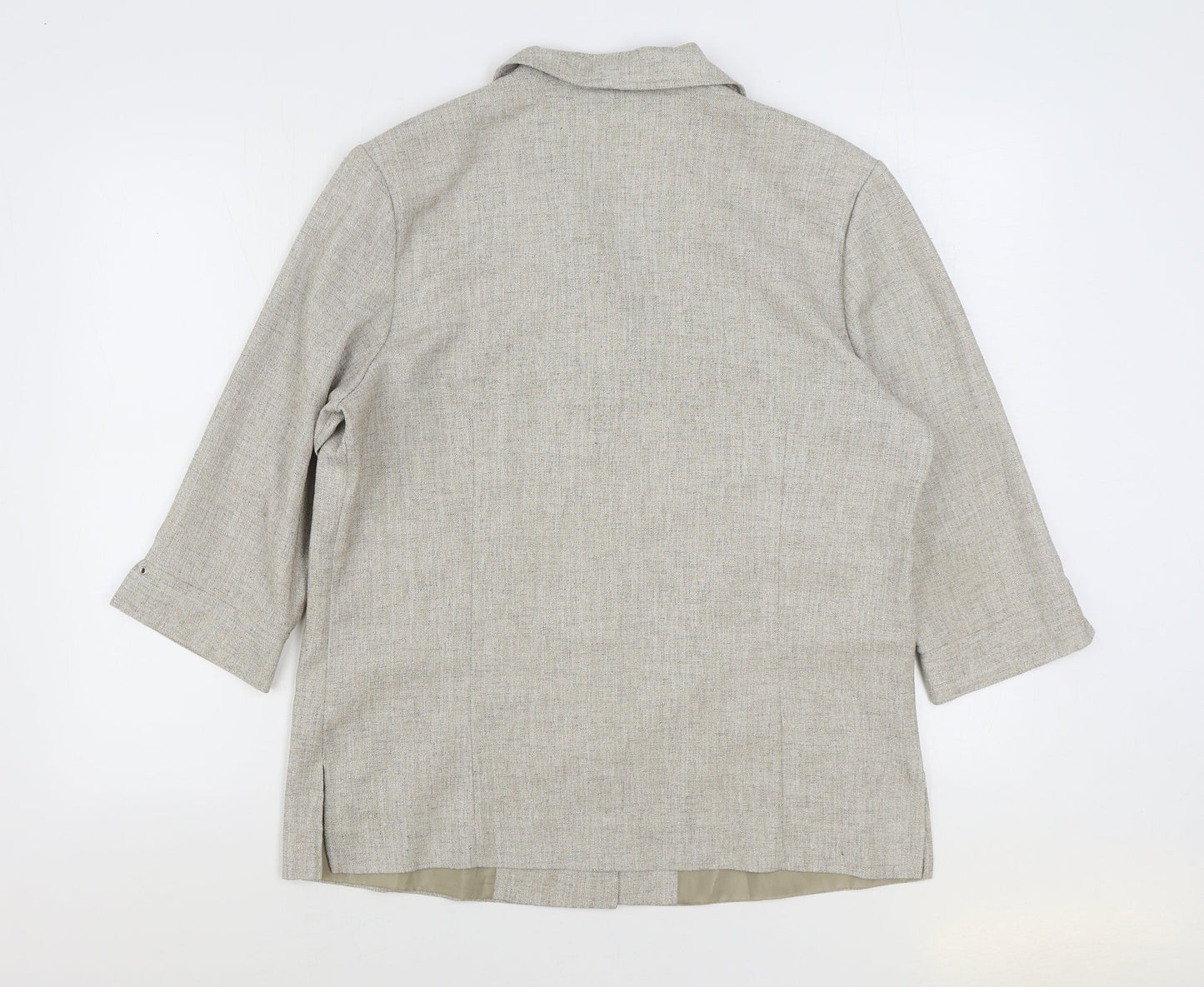 Oscar B Womens Beige Jacket Blazer Size 16 Button