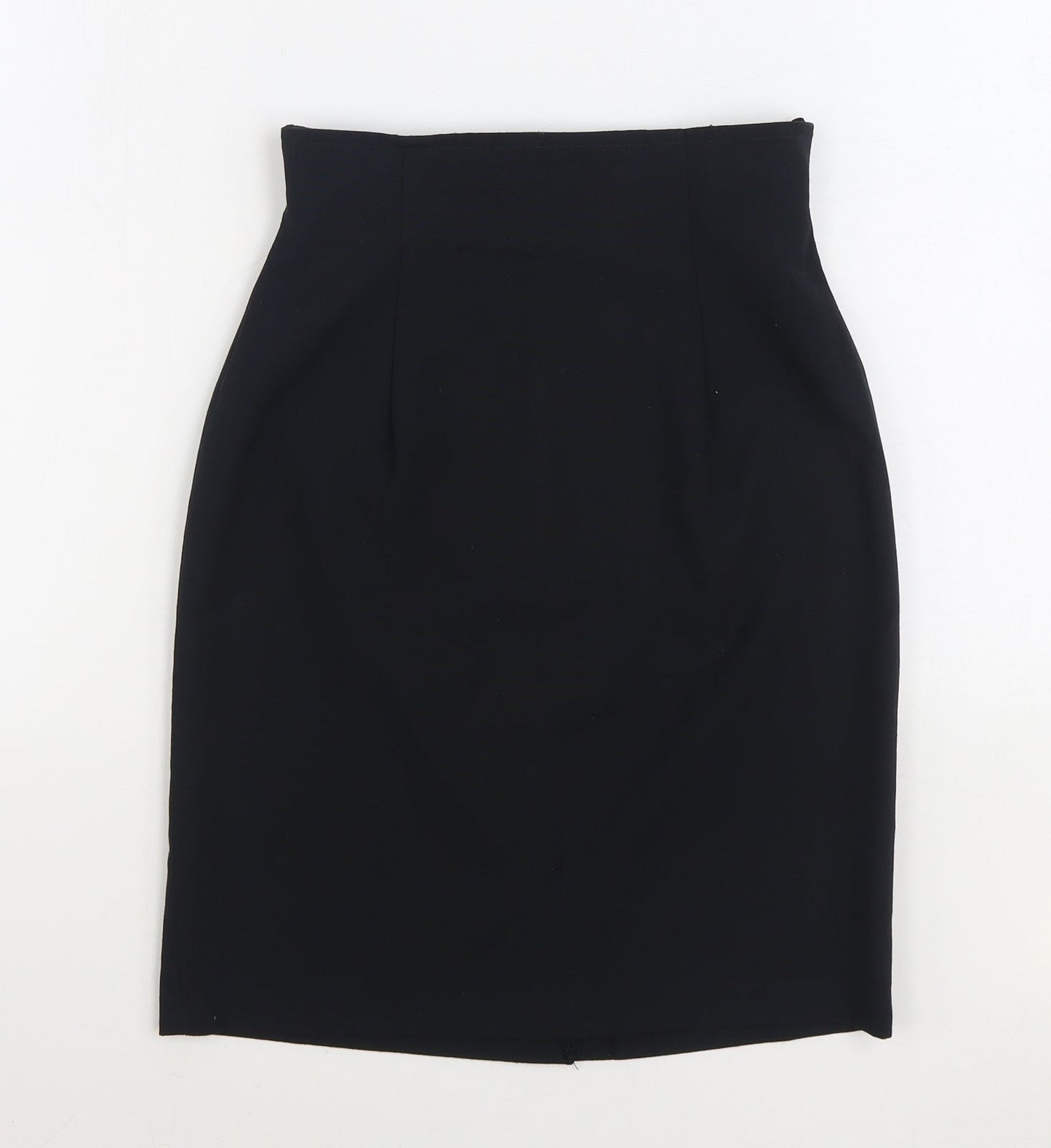 Platinum Womens Black Polyester Straight & Pencil Skirt Size 10 Zip