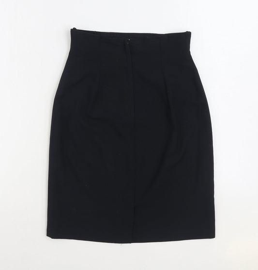 Platinum Womens Black Polyester Straight & Pencil Skirt Size 10 Zip