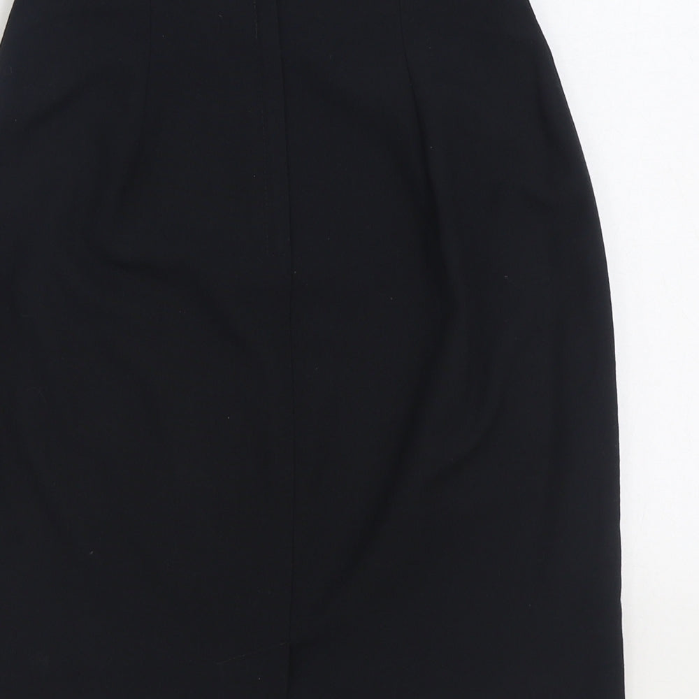 Platinum Womens Black Polyester Straight & Pencil Skirt Size 10 Zip