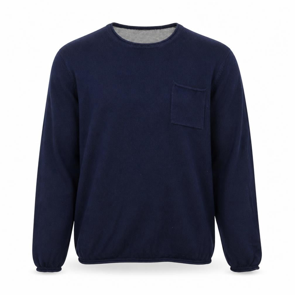 Springfield Mens Blue Round Neck Cotton Pullover Jumper Size L