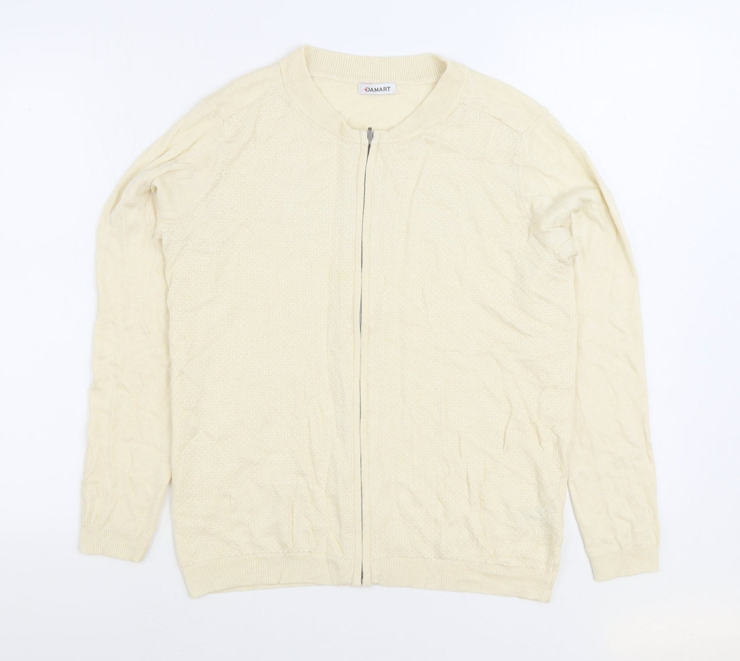Damart Womens White Round Neck Viscose Cardigan Jumper Size 10